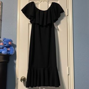 LuLaRoe CiCi Black ruffle stretch dress size small, With tag.